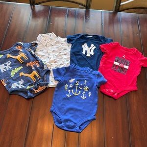 6 month short sleeve onesies